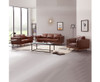 NAILAH 3 + 2 SEATER LEATHERETTE  SOFA  LOUNGE SET - BROWN