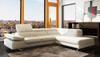 LUCIAN 3 SEATER CHAISE LOUNGE SUITE( MODEL-S4448) IN TOP GRAIN LEATHER + PVC - ASSORTED COLOURS