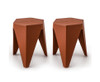 ASTRID (SET OF 2) PLASTIC STACKING STOOLS - RED