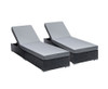 VERENA (SET OF 2) OUTDOOR SUN LOUNGE WITH CUSHION - BLACK