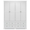 TORRIDGE (AUSSIE MADE) 4 DOOR / 8 DRAWER WARDROBE - 2100(H) x 2100(W) x 520(D) - (2 SECTIONS) - ASSORTED STAINED COLOURS