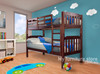 KING SINGLE SOMERSET BUNK WITH SINGLE TRUNDLE BED (WITH SPACERS) - ASSORTED COLOURS