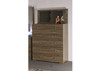 DALLAS DOUBLE OR QUEEN 4 PIECE (TALLBOY) STORAGE FRONT GAS LIFT OR SIDE DRAWERS BED - GREY OAK