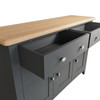 EMMETT (GA-3DS-G) 3 DOOR / 2 DRAWER BUFFET / SIDEBOARD - 850(H) x 1300(W) x 400(D) - GREY / LIGHT OAK (2 TONE)