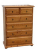 AVONDALE (AUSSIE MADE) 6 DRAWER SPLIT TOP TALLBOY - 1210(H) X 860(W) - ASSORTED COLOURS