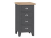 SPENCER (TT-4DC-CH) 4 DRAWER CHEST - CHARCOAL / LIGHT OAK (2 TONE)