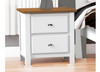 DURANT (CUSTOM MADE) 2 DRAWER BEDSIDE TABLE - 550(H) x 480(W) x 400(D) - ASSORTED COLOURS