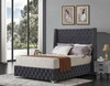 SINGLE SCHUYLKILL LEATHERETTE / LINEN / VELVET WINGED BED  - ASSORTED COLOURS