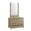 VAUGHAN 3 DRAWER DRESSING TABLE WITH MIRROR - 1000/1800(H) x 1000(W) x 450(D) - OAK