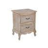 BICHIR BEDSIDE TABLE - WHITE WASHED