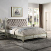 KING GABBY MIRRORED BED FRAME - SILVER