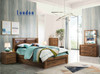 CHANIA DOUBLE OR QUEEN 5 PIECE (DRESSER) WITH 3 DRAWER OR SIDE GAS LIFT OR FRONT GAS LIFT BEDROOM SUITE- RUSTIC WALNUT