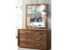 CHANIA DOUBLE OR QUEEN 5 PIECE (DRESSER) WITH 3 DRAWER OR SIDE GAS LIFT OR FRONT GAS LIFT BEDROOM SUITE- RUSTIC WALNUT