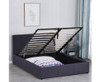 KING UMBREON LINEN FABRIC FRONT GAS LIFT BED FRAME - CHARCOAL