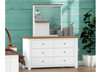 HERVEY (CUSTOM MADE) 6 DRAWER DRESSING TABLE WITH MIRROR - ASSORTED COLOURS