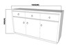 URBAN (AUSSIE MADE) 3 DOORS / 3 DRAWERS BUFFET - 900(H) x 1650(W) x 450(D) - ASSORTED COLOURS