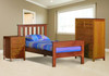DOUBLE OR QUEEN FEDERATION (AUSSIE MADE) WITH RAILED FOOT END 3 PIECE (BEDSIDE) BEDROOM SUITE - ASSORTED COLOURS
