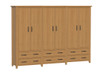 SYDNEYSIDE (AUSSIE MADE) 6 DOOR / 6 DRAWER WARDROBE ALL HANGING PIGEON PAIRED (3 SECTION) - TASSIE OAK COMBINATION - 1800(H) x 2700(W) - ASSORTED STAINED COLOURS