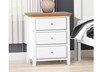 JASPER (AUSSIE MADE) 3 DRAWER BEDSIDE TABLE - 660(H) x 550(W) x 400(D) - TWO TONE - ASSORTED PAINTED COLOURS