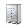 CONCEPCION MIRRORED 5 DRAWER TALLBOY - SILVER