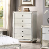 CONCEPCION MIRRORED 5 DRAWER TALLBOY - SILVER