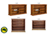 MUDGEE (AUSSIE MADE) STANDARD LOWLINE WITH 40MM FACINGS BOOKCASE COLLECTION - ASSORTED STAINED COLOURS - STARTING FROM $449