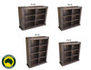 DERBY (AUSSIE MADE) CUBE LOWLINE BOOKCASE WITH 70mm FACINGS COLLECTION - ASSORTED STAINED COLOURS - STARTING FROM $399