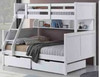 UNO SINGLE OVER DOUBLE (TRIO) BUNK BED WITH MATCHING SINGLE FITTED TRUNDLE BED - WHITE
