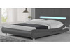 DOUBLE MALDIVES LEATHERETTE BED WITH LED LIGHTS - GREY