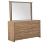 JEFFREY 6 DRAWER DRESSER WITH MIRROR - OAK