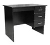 ALLEAH 3 DRAWER STUDY DESK NARROW - BLACK