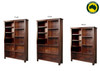 FABULOS (AUSSIE MADE) STAGGERED HIGHLINE BOOKCASE COLLECTION - ASSORTED STAINED COLOURS - STARTING FROM $699