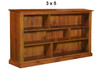 MUDGEE (AUSSIE MADE) STAGGERED LOWLINE BOOKCASE COLLECTION - ASSORTED STAINED COLOURS - STARTING FROM $449