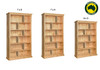 MUDGEE (AUSSIE MADE) STAGGERED HIGHLINE BOOKCASE WITH 40MM FACINGS COLLECTION  - ASSORTED STAINED COLOURS - STARTING FROM $649