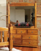 AVONDALE (AUSSIE MADE) 7 DRAWER DRESSER WITH MIRROR - 795(H) X 1400(W) - ASSORTED STAINED COLOURS