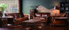 SHALOM 3S + 2S - FULL LEATHER VINTAGE LOUNGE SUITE - ASSORTED COLOURS