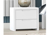 LUNAR 2 DRAWER BEDSIDE TABLE - WHITE