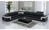 SULTAN LEATHERETTE L-SHAPE CORNER SOFA LOUNGE SUITE (EXCLUDED COFFEE TABLE) - BLACK