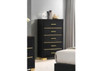 LYNNE VELVET 5 DRAWER TALLBOY - ASSORTED COLOURS