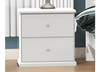 ELISE 2 DRAWER BEDSIDE TABLE - 600(H) x 450(W) x 400(D) - WHITE