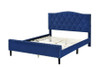 QUEEN JAYCEE FANCY VELVET BED - BLUE