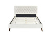 KING SINGLE SPENCER FABRIC BED - CREAM