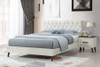 KING SINGLE SPENCER FABRIC BED - CREAM