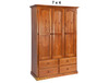 MUDGEE (AUSSIE MADE) WARDROBE WITH 3 DOORS / 4 DRAWERS WARDROBE COLLECTION - ASSORTED STAINED COLOURS - STARTING FROM $1199