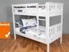 KING SINGLE OVER KING SINGLE VELOZ BUNK BED - DOVE GREY (OFF WHITE)