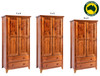 MANILLA (AUSSIE MADE) 2 DOOR / 2 DRAWER WARDROBE COLLECTION - ASSORTED STAINED COLOURS - STARTING FROM $899