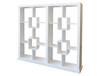 PUNCHO BOOKCASE / ROOM DIVIDER + 4 BOX IN THE MIDDLE - 1800(H) x 1800(W) x 280(D) - 2 SECTION - PIGEON PAIRED - ASSORTED PAINTED COLOURS