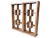 PUNCHO BOOKCASE / ROOM DIVIDER + 4 BOX IN THE MIDDLE - 1800(H) x 1800(W) x 280(D) - 2 SECTION - PIGEON PAIRED - ASSORTED STAINED COLOURS