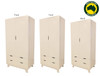 AVALON (AUSSIE MADE) 2 DOOR / 2 DRAWER  WARDROBE COLLECTION - ASSORTED PAINTED COLOURS - STARTING FROM $1299