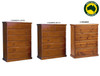 ALEXIA (AUSSIE MADE) TALLBOY COLLECTION - ASSORTED STAINED COLOURS - STARTING FROM $799